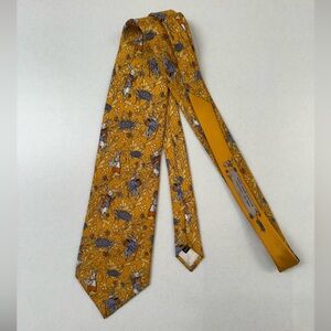 Yellow Patterned André Claude Canova Men's Tie